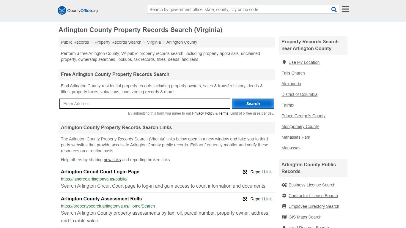 Arlington County Property Records Search (Virginia) - County Office