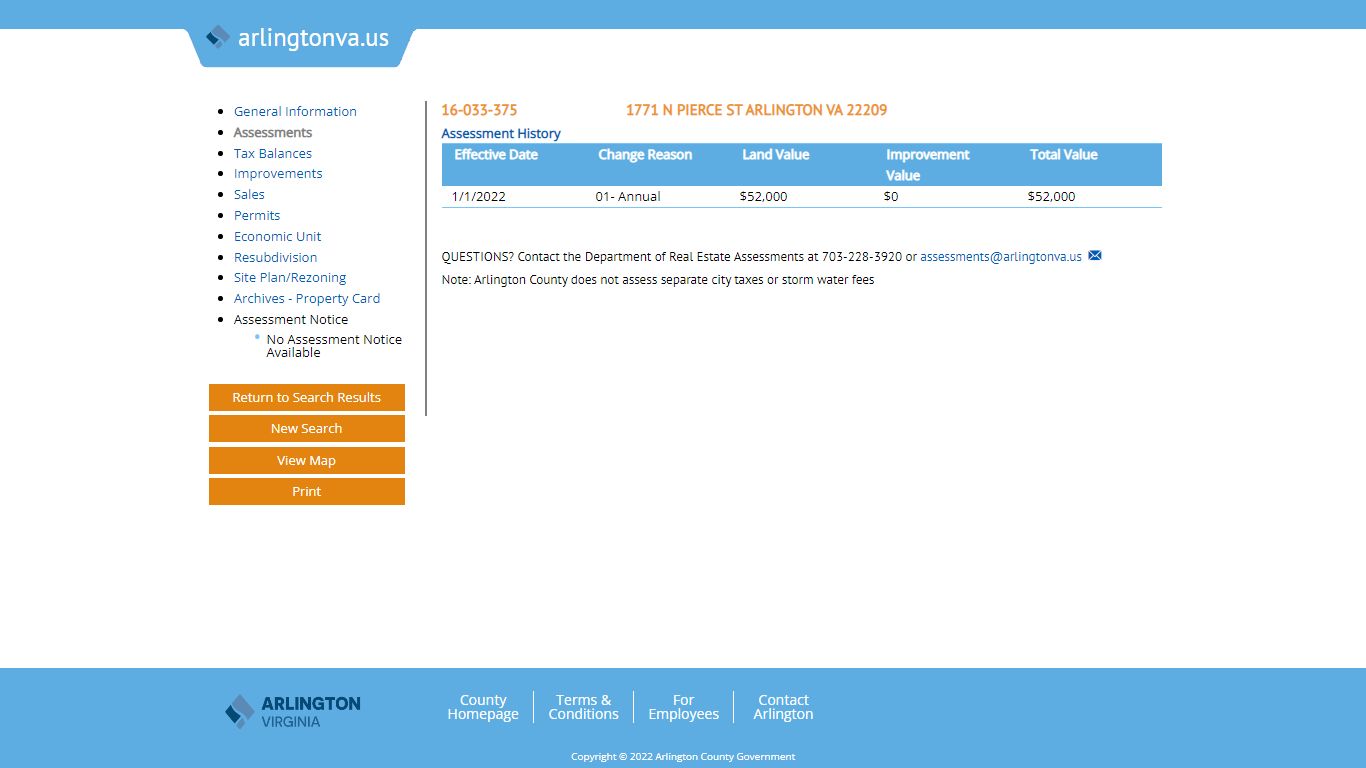 Arlington Property Search - Assessments - Arlington County, Virginia